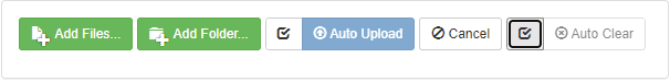 Auto upload settings on the web client file upload control.