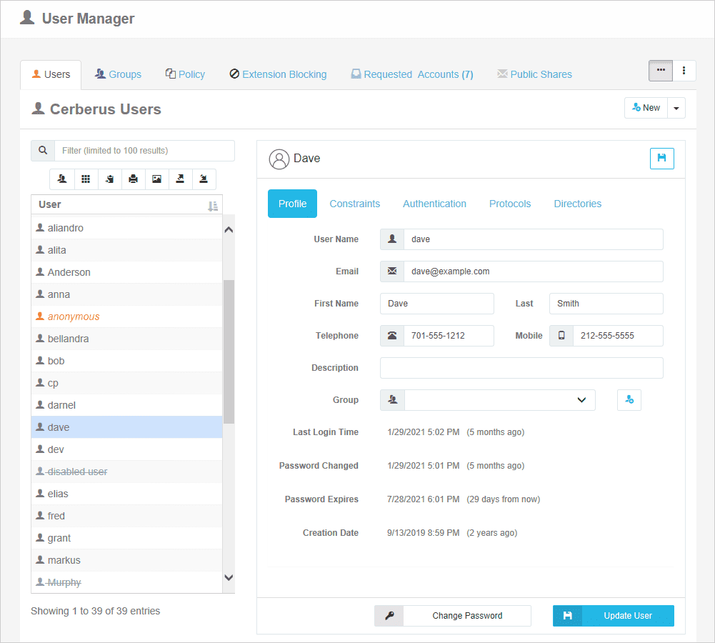 User Manager User Manager