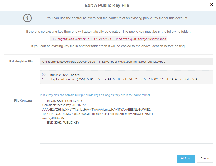 Edit an SSH Public Key