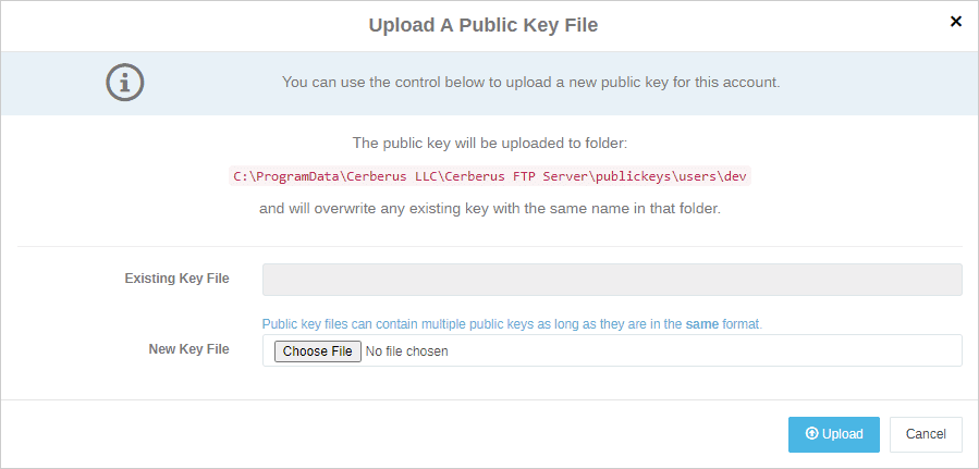 User SSH Public Key Upload