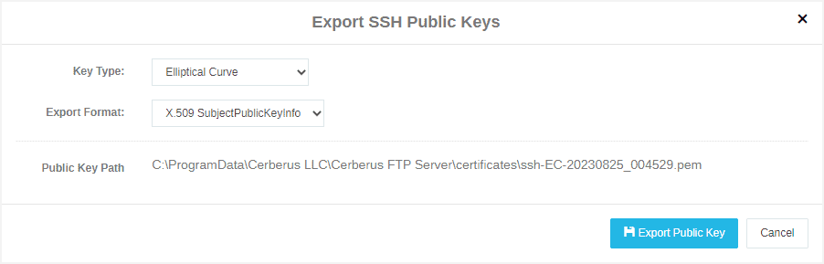 Export SSH Public Keys